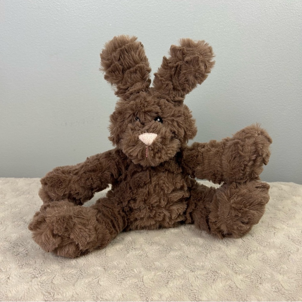 Inter American Products Brown Tan Bunny Rabbit Plush Stuffed Animal Pink Nose